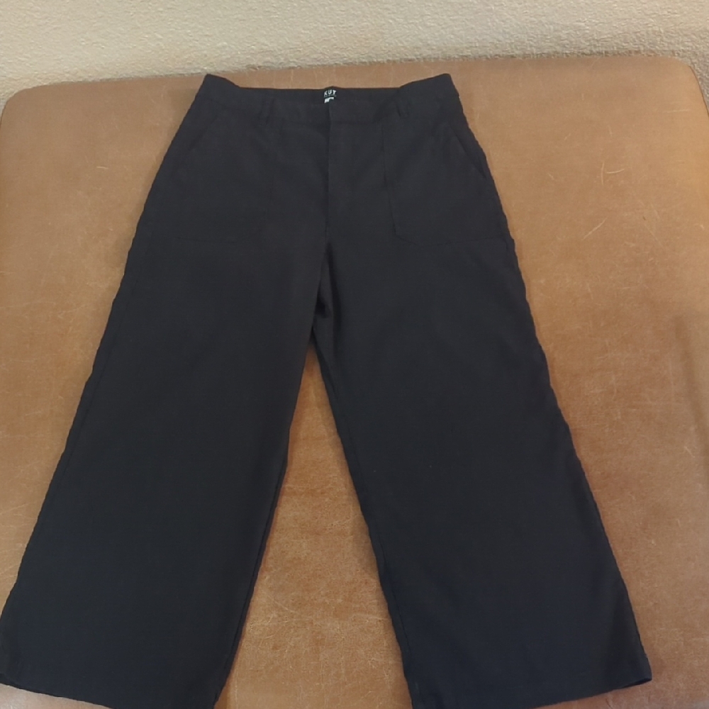 Kut from the Kloth Topaz High Waist Crop Wide Leg Trousers, Size 6